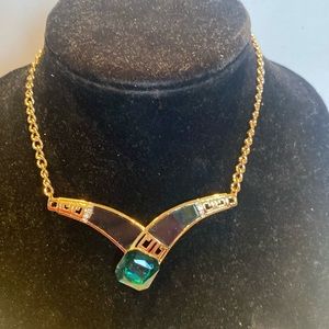 NWT Grecian-look Choker Necklace w/Faux Emerald